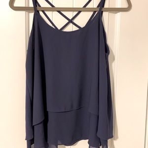 Madelynn navy blue criss cross strappy tank top size large